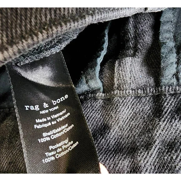 Rag & Bone Fit 4 Denim Cargo Pants Men's 29 Black Pockets Button Zip Closure - Picture 13 of 15